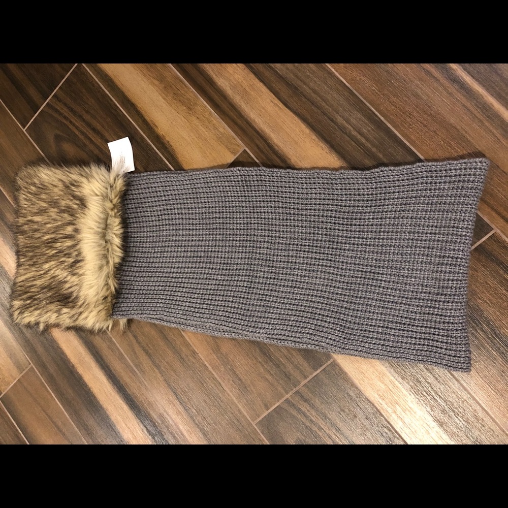 Oversized Michael Kors faux coyote fur scarf